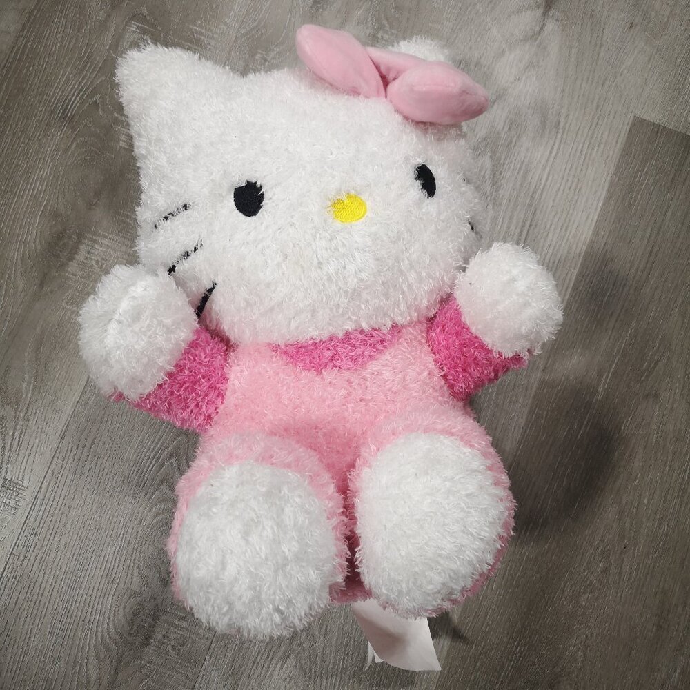 Hello Kitty by Sanrio 16" Light/Dark Pink & White Soft Plush Age 3 Years & Over